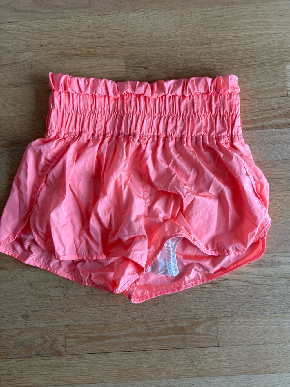 FP Movement by Free People Coral Pink Smocked Waist Athletic Shorts